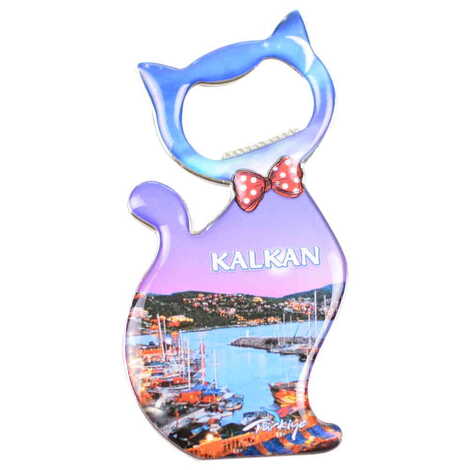 Toptan Kalkan Temalı Myros Metal Kedi Açacak Magnet 97x48 mm