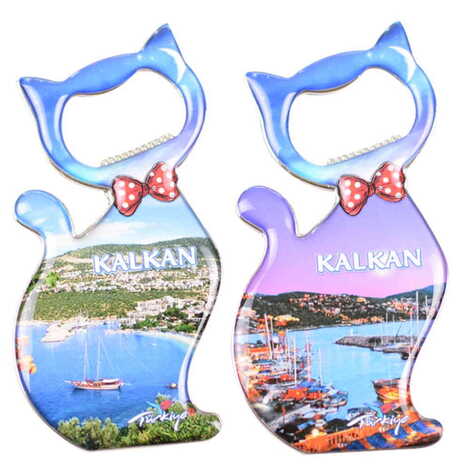 Toptan Kalkan Temalı Myros Metal Kedi Açacak Magnet 97x48 mm - 3