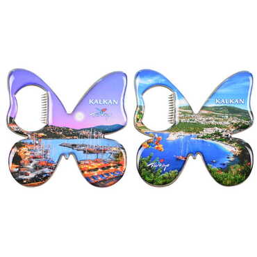 Kalkan Themed Butterfly Shaped Metal Magnetic Bottle Opener 70x70 mm - 3