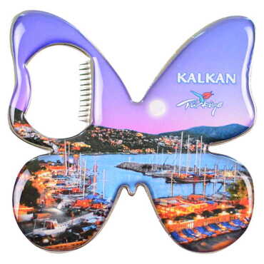 Kalkan Themed Butterfly Shaped Metal Magnetic Bottle Opener 70x70 mm - 5