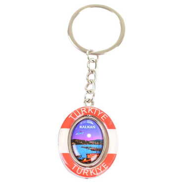 Toptan Kalkan Temalı Myros Metal Oval Anahtarlik - Myros