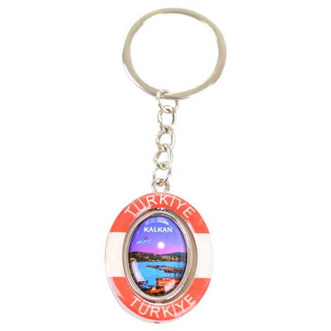 Toptan Kalkan Temalı Myros Metal Oval Anahtarlik - 1