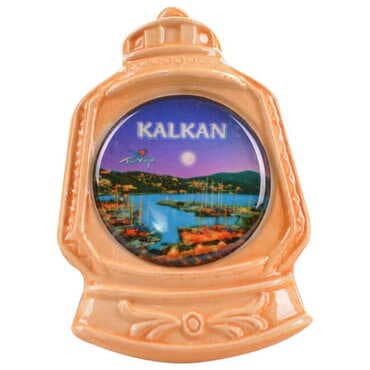 Kalkan Themed Ceramic Lighthouse Shaped Fridge Magnet