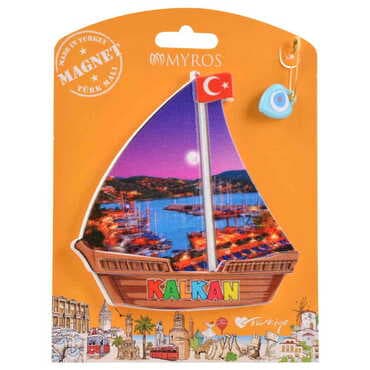 Kalkan Themed Plastic Base UV Printed Custom Backing Carded Fridge Magnet - 6