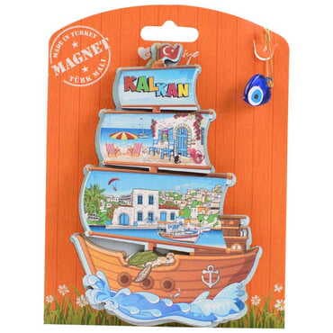 Kalkan Themed Plastic Base UV Printed Custom Backing Carded Fridge Magnet - 7