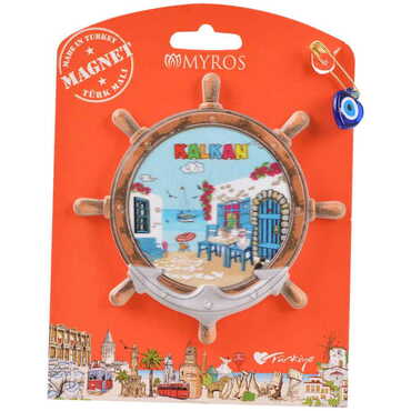 Kalkan Themed Plastic Base UV Printed Custom Backing Carded Fridge Magnet - 16