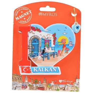 Kalkan Themed Plastic Base UV Printed Custom Backing Carded Fridge Magnet - 18