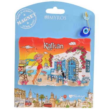 Kalkan Themed Plastic Base UV Printed Custom Backing Carded Fridge Magnet - 22
