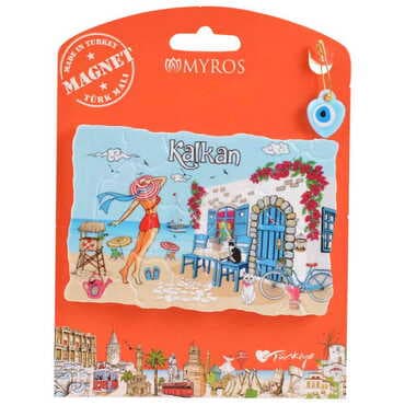 Kalkan Themed Plastic Base UV Printed Custom Backing Carded Fridge Magnet - 25