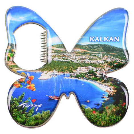 Kalkan Themed Butterfly Shaped Metal Magnetic Bottle Opener 70x70 mm