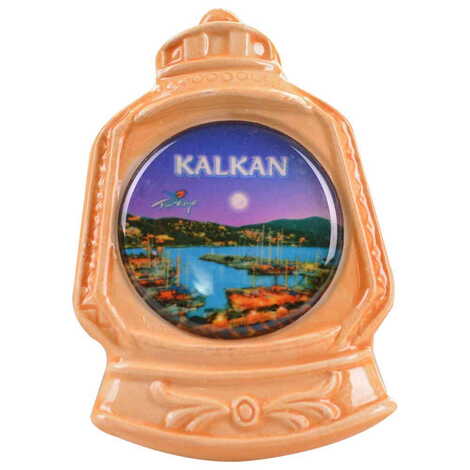 Kalkan Themed Ceramic Lighthouse Shaped Fridge Magnet