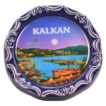 Myros - Kalkan Themed Ceramic Plate Shaped Fridge Magnet