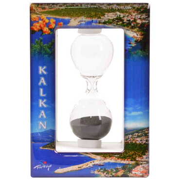 Kalkan Themed Custom Logo Printed Wooden Hourglass - Thumbnail