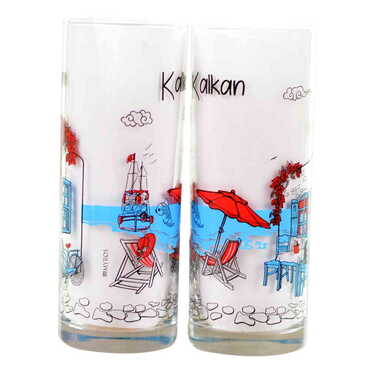 Kalkan Themed Custom Printed Raki-Ouzo Glass - Thumbnail