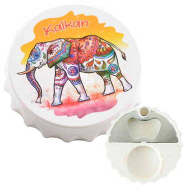 Kalkan Themed Customised Uv Printed Bottle Cap Shaped Plastic Base Bottle Opener 63x15 mm - Myros
