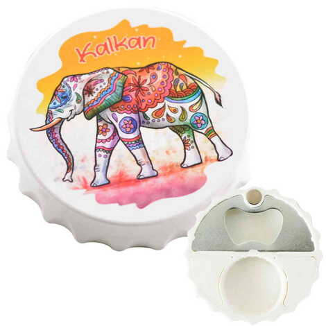 Kalkan Themed Customised Uv Printed Bottle Cap Shaped Plastic Base Bottle Opener 63x15 mm - 1