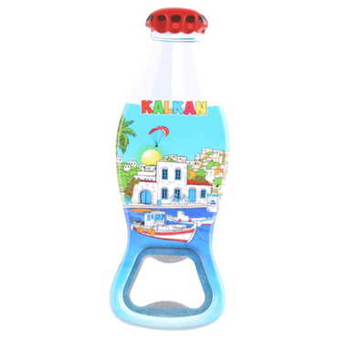 Kalkan Themed Customised Uv Printed Coca Cola Bottle Shape Plastic Base Bottle Opener 42x120 mm - Thumbnail