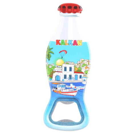 Kalkan Themed Customised Uv Printed Coca Cola Bottle Shape Plastic Base Bottle Opener 42x120 mm