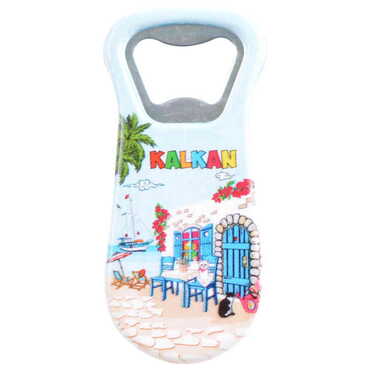 Kalkan Themed Customised Uv Printed Plastic Base Plastic Base Bottle Opener 95x43 mm - Thumbnail