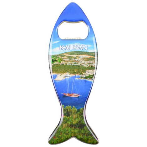 Kalkan Themed Fish Shaped Metal Magnetic Bottle Opener 120x43 mm