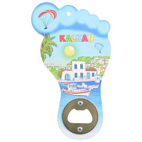 Kalkan Themed Foot Shaped Printed MDF Wooden Bottle Opener 160x92 mm