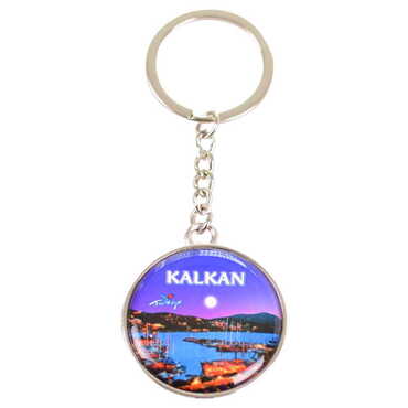 Kalkan Themed Metal Round Keychain 40x100 mm - Myros