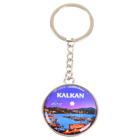 Kalkan Themed Metal Round Keychain 40x100 mm - 1