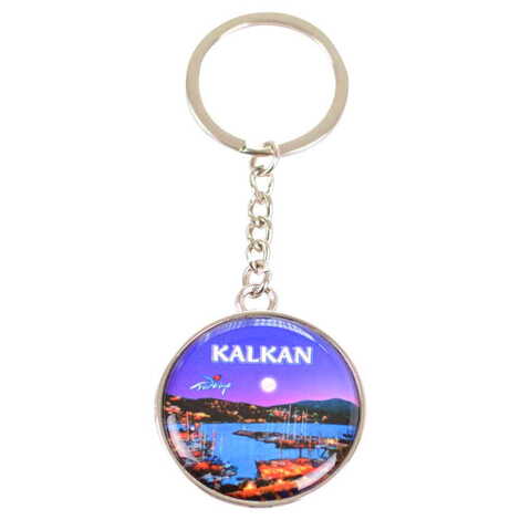 Kalkan Themed Metal Round Keychain 40x100 mm