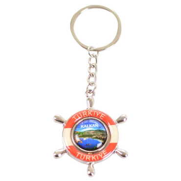 Kalkan Themed Metal Rudder Keyring - Myros