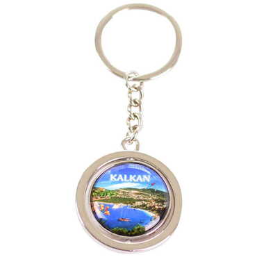 Myros - Kalkan Themed Metal Spinner Keychain 38x100 mm