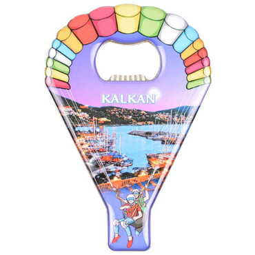 Myros - Kalkan Themed Parachute Shaped Metal Magnetic Opener 113x75 mm