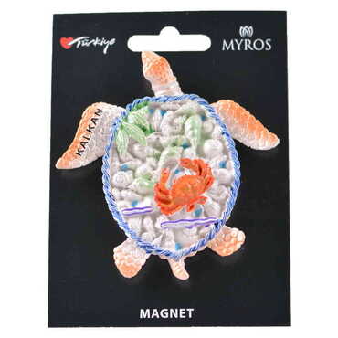 Kalkan Themed Polyester Backing Carded Stoned And Nacrous Fridge Magnet - Thumbnail