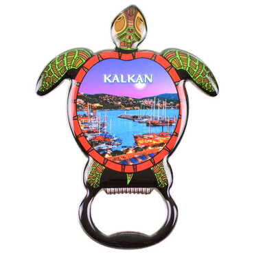 Myros - Kalkan Themed Turtle Shaped Metal Magnetic Bottle Opener 103x75 mm