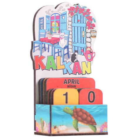 Kalkan Themed Wooden Table Calendar