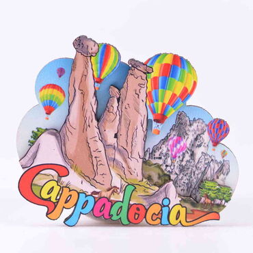 Cappodocia Themed Wooden Customised 2D Souvenir Fridge Magnet - 4