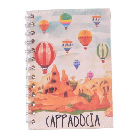 Toptan Kapadokya Temalı Ahşap Kapaklı Defter 90x140 mm