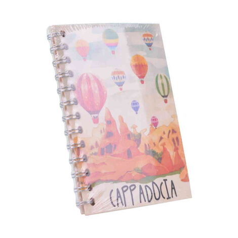 Toptan Kapadokya Temalı Ahşap Kapaklı Defter 90x140 mm