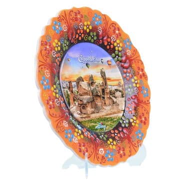 Wholesale Cappadocia Themed Myros Ceramic Picture Plate 18 cm - 2