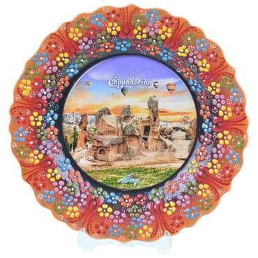Wholesale Cappadocia Themed Myros 25 cm Decorative Plate - 5