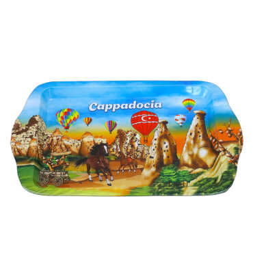Cappadocia Themed Small Metal Tray and Bowl Set of 2 - Standart - 2