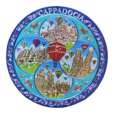 Cappadocia Themed Metallic Refrigerator Magnet 70mm