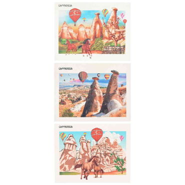 Wholesale Cappadocia Themed Myros Wooden Postcard 116x150 mm - 3