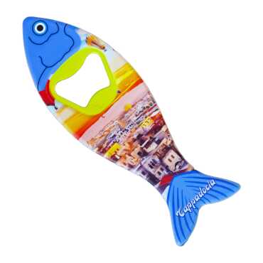 Kapadokya Temalı Myros Balık Açacak Magnet 42x130 mm - Standart - 2