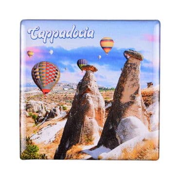 Wholesale Cappadocia Themed Myros Large Square Refrigerator Magnet 80x80 mm - 5