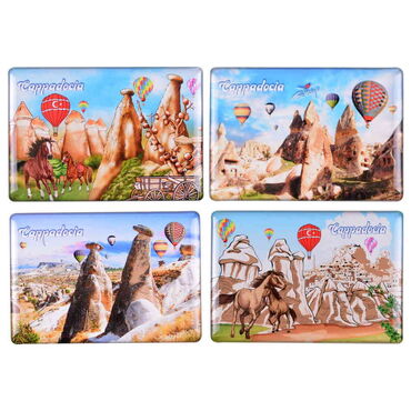 Wholesale Cappadocia Themed Myros Rectangular Refrigerator Magnet 80x55 mm - 2
