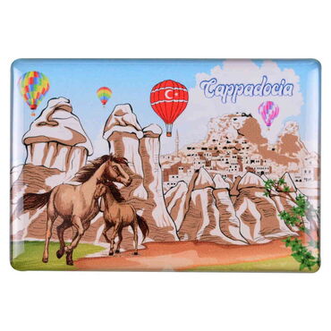 Wholesale Cappadocia Themed Myros Rectangular Refrigerator Magnet 80x55 mm - 3