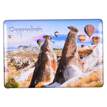 Wholesale Cappadocia Themed Myros Rectangular Refrigerator Magnet 80x55 mm - 4
