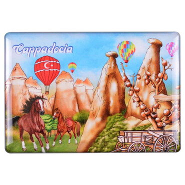 Wholesale Cappadocia Themed Myros Rectangular Refrigerator Magnet 80x55 mm - 6