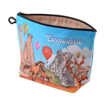 Wholesale Cappadocia Themed Myros Small Accordion Makeup Bag 145x220x70 mm