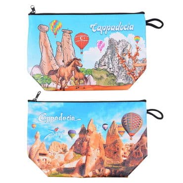 Wholesale Cappadocia Themed Myros Small Accordion Makeup Bag 145x220x70 mm - 3